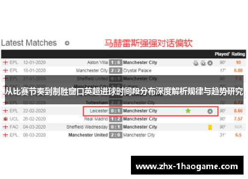 从比赛节奏到制胜窗口英超进球时间段分布深度解析规律与趋势研究